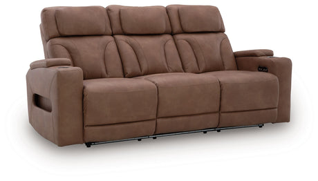Clean-Slate - Caramel - Power Reclining Sofa / Adj Headrest by Signature Design by Ashley® | Bel Furniture