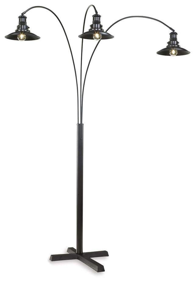Sheriel - Black - Metal Arc Lamp by Signature Design by Ashley® | Bel Furniture