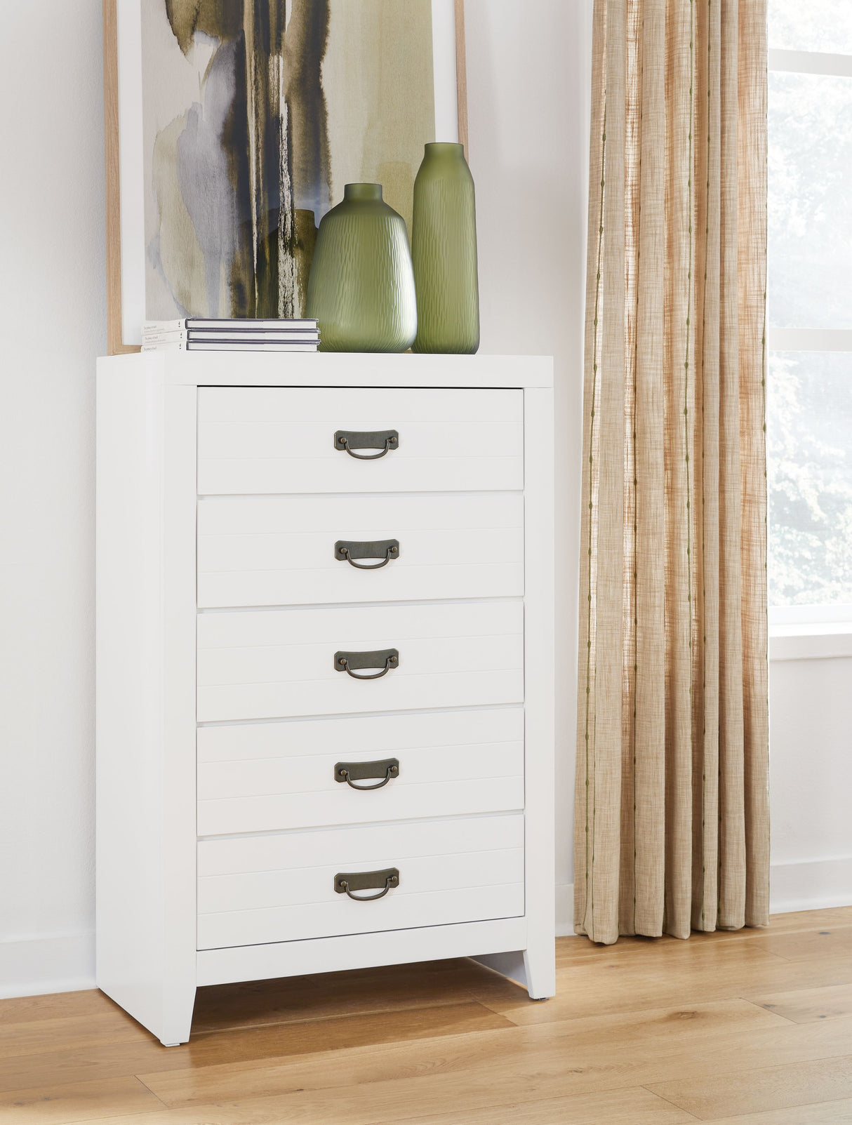 Binterglen - White - Five Drawer Chest by Signature Design by Ashley® | Bel Furniture