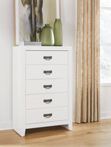 Binterglen - White - Five Drawer Chest by Signature Design by Ashley® | Bel Furniture