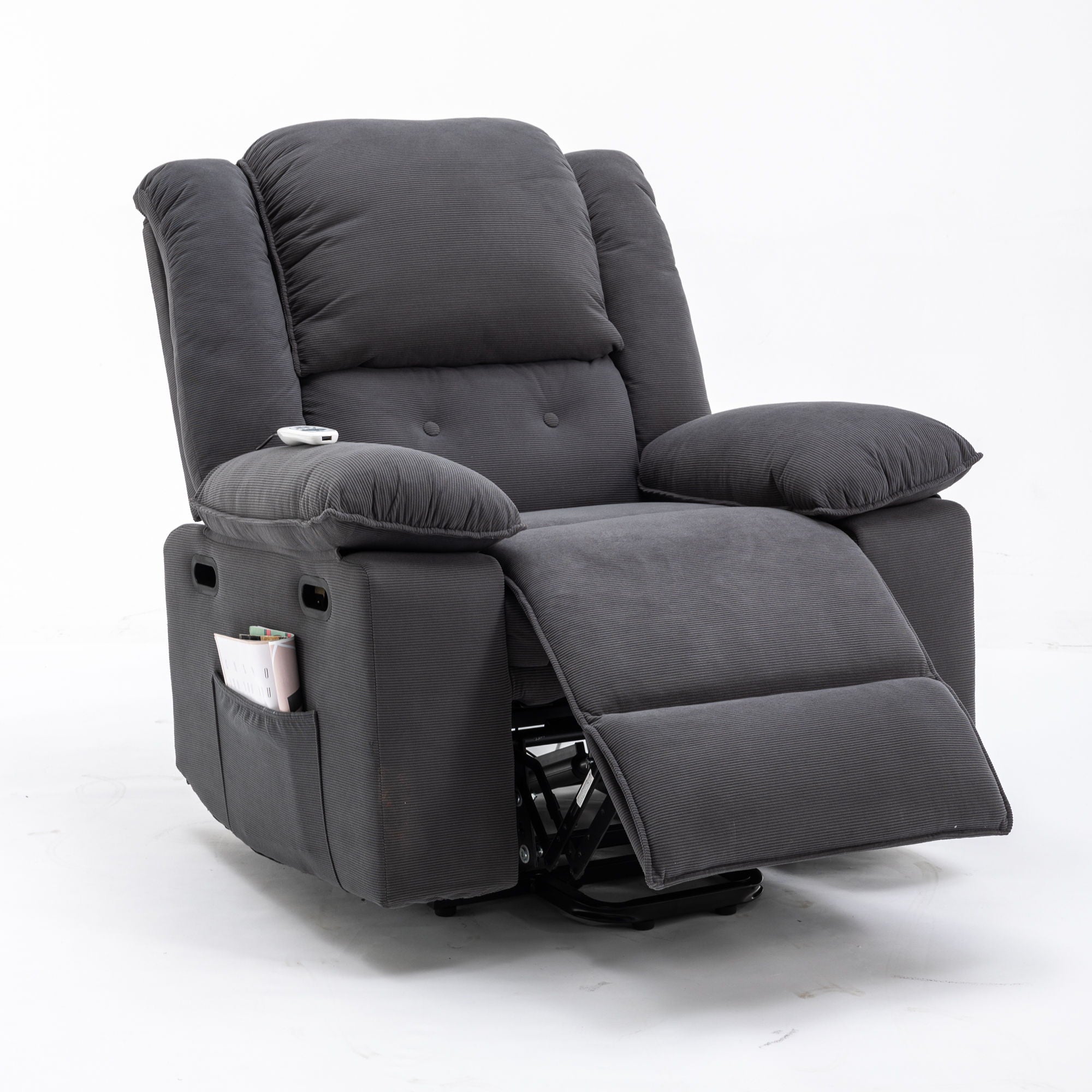 Massage Recliner, Power Lift Chair For Elderly With Adjustable Massage And Heating Function, Recliner Chair With Infinite Position And Side Pocket For Living Room