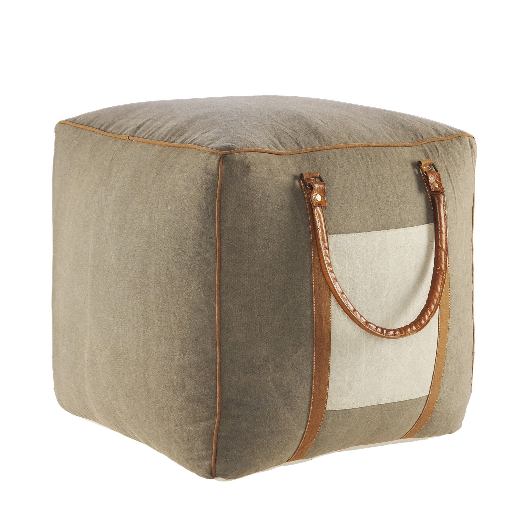 Cotton Blend Ottoman - Gray