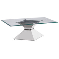 Jenny - Glass Top Stainless Steel Table