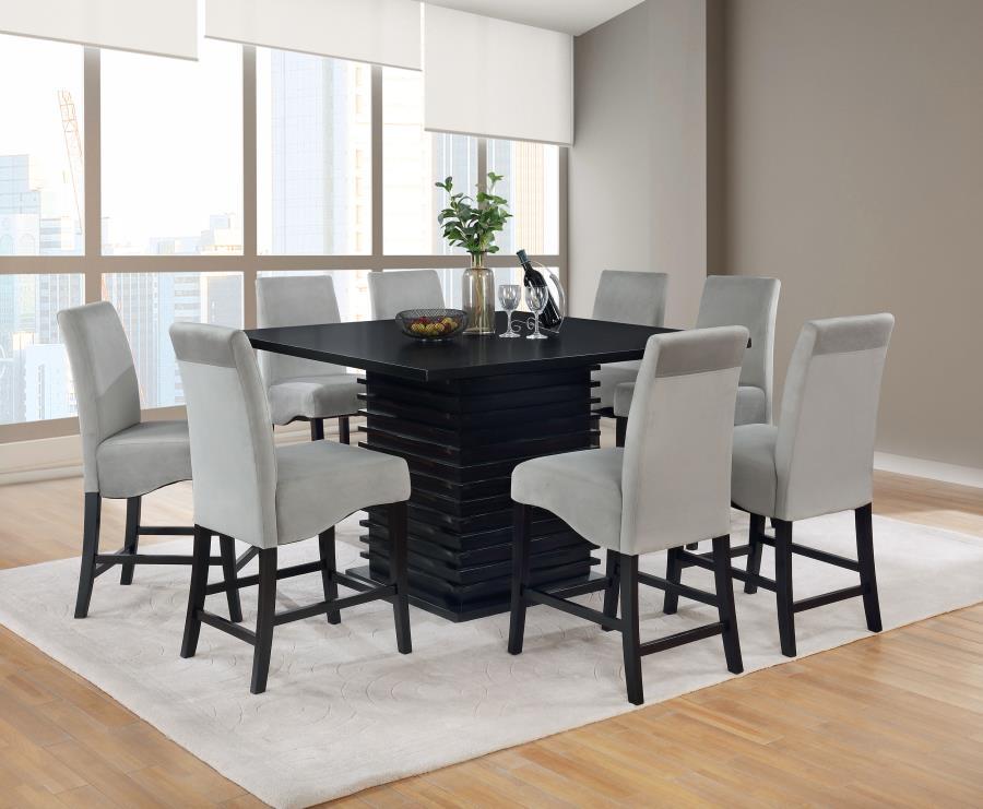 Stanton - Square Counter Height Dining Table - Black by CoasterEssence | Bel Furniture