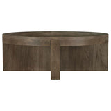 Kinkaid - Round Solid Mango Wood Table Dark Brown Coffee Tables by Coaster Fine Furniture | Bel Furniture