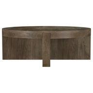 Kinkaid - Round Solid Mango Wood Table Dark Brown Coffee Tables by Coaster Fine Furniture | Bel Furniture