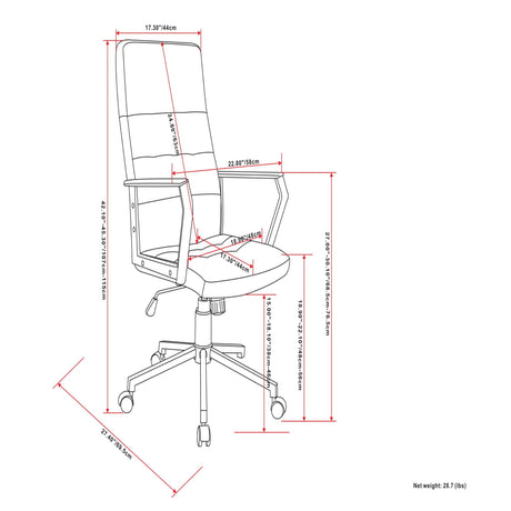 Foley - Swivel Office Chair - Distressed Blue - view 3