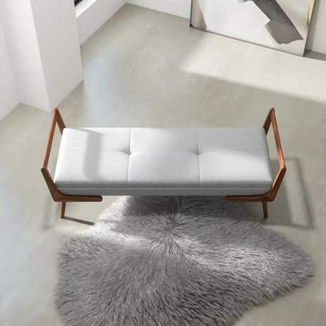 Cora - Mid-Century Modern Gray Bench - Gray by Ashcroft Furniture | Bel Furniture