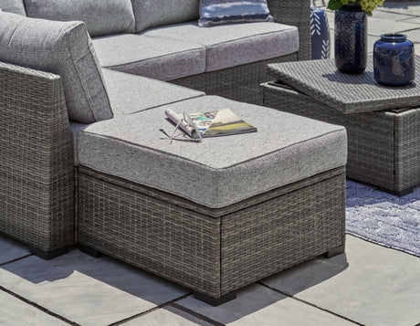 Petal Road - Gray - Loveseat Sectional, Ottoman, Table Set (Set of 4) by Signature Design by Ashley® | Bel Furniture