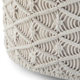 Coates - Round Macrame Pouf - Natural by Simpli-Home | Bel Furniture