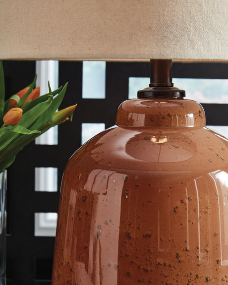 Aaleahya - Glass Table Lamp - Rust - view 3