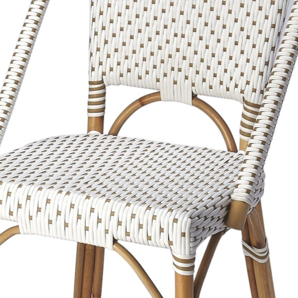 Rattan Bar Chair - White / Natural