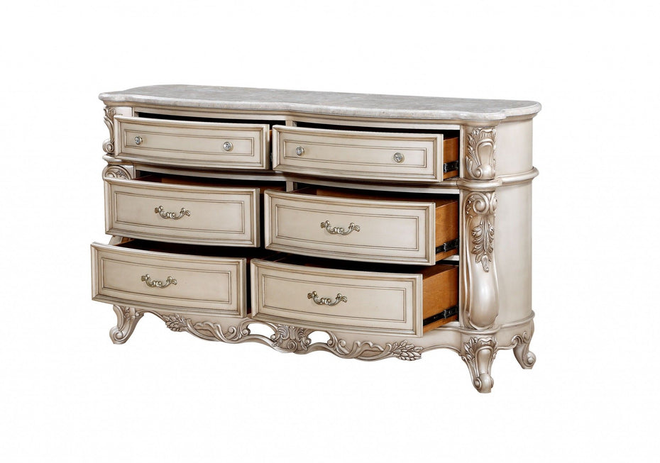 Solid Wood Double Dresser - Beige