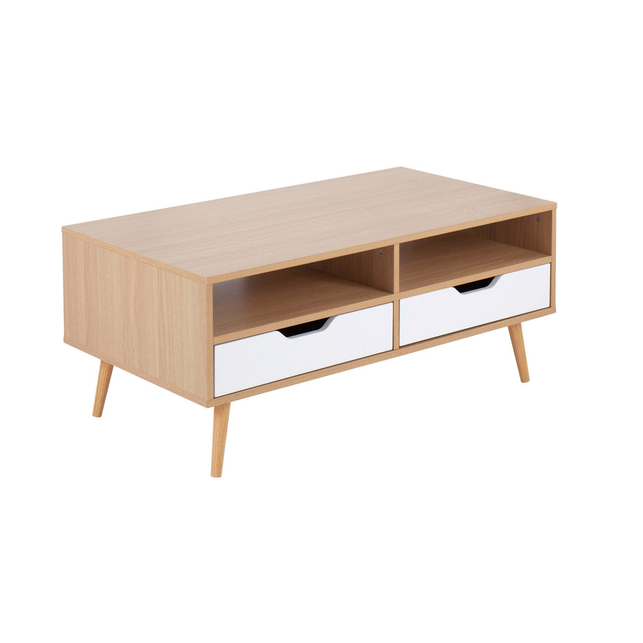 Astro - Contemporary Coffee Table - Natural / White