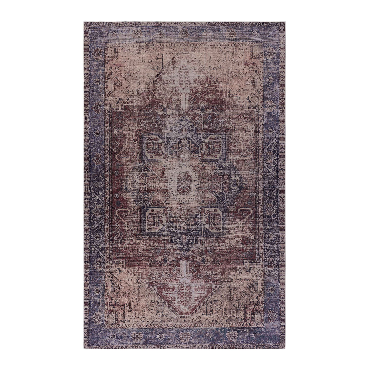 Maval - 8' X 10' Washable Area Rug - Burgundy
