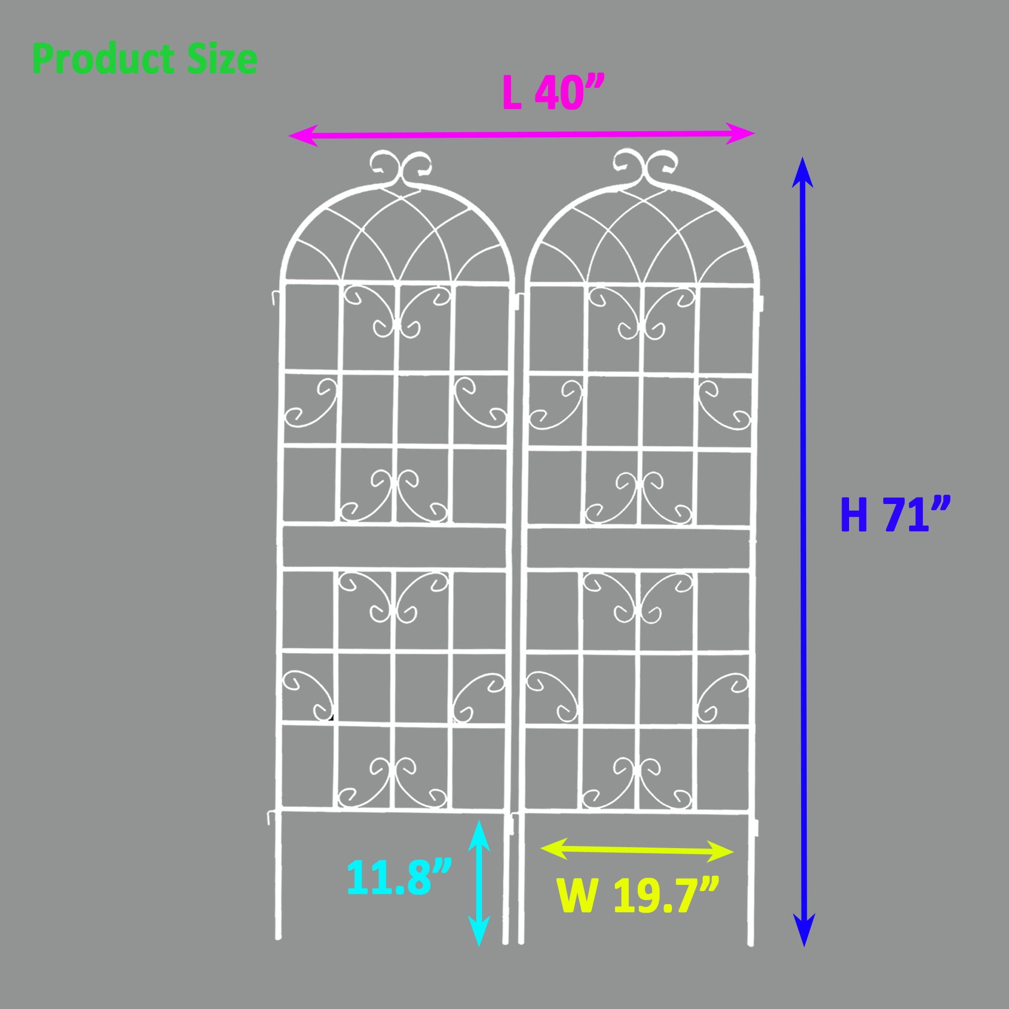 Metal Garden Rustproof Trellis For Climbing Plants Outdoor Flower Support