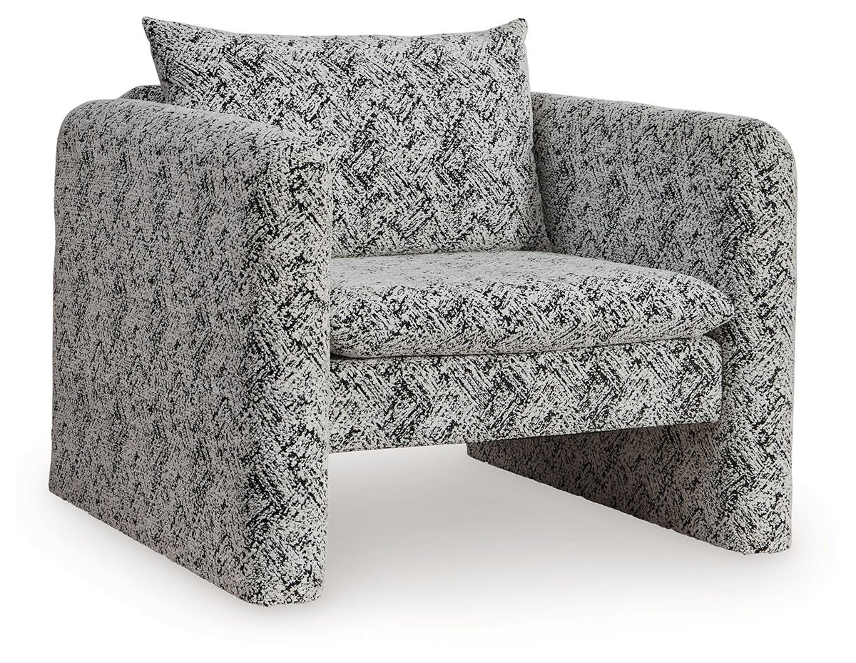 Kenbell - Black / White - Accent Chair by Signature Design by Ashley® | Bel Furniture