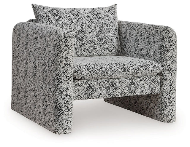 Kenbell - Black / White - Accent Chair by Signature Design by Ashley® | Bel Furniture