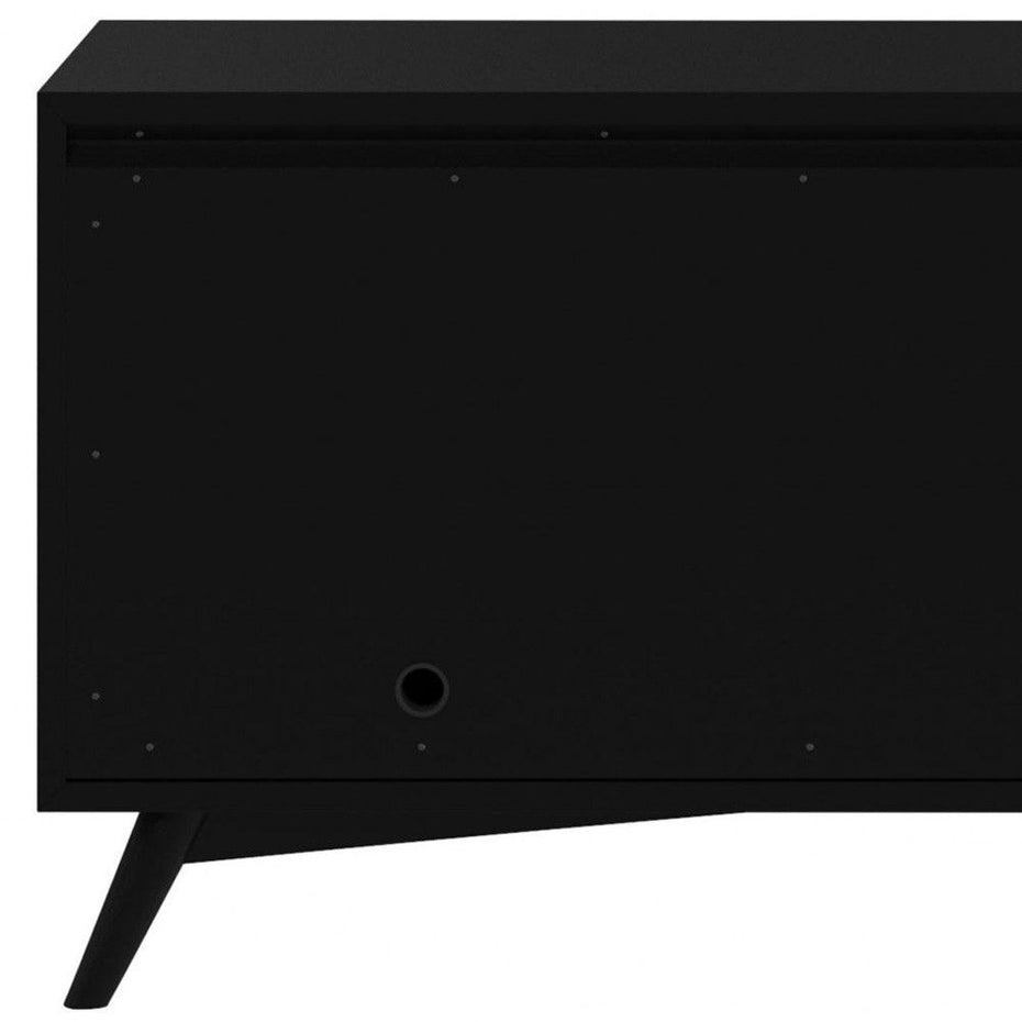 Mahogany Solids Okoume And Veneer Open Shelving TV Stand - Black