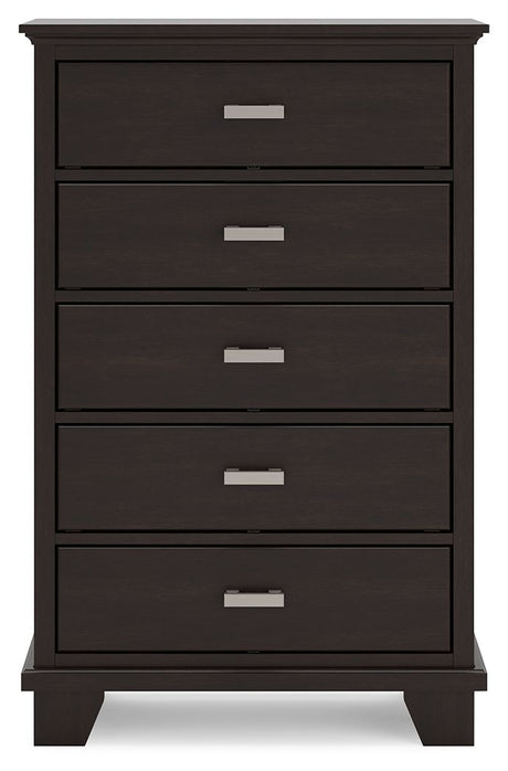 Covetown - Dark Brown - Five Drawer Chest by Signature Design by Ashley® | Bel Furniture