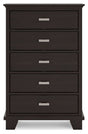 Covetown - Dark Brown - Five Drawer Chest by Signature Design by Ashley® | Bel Furniture