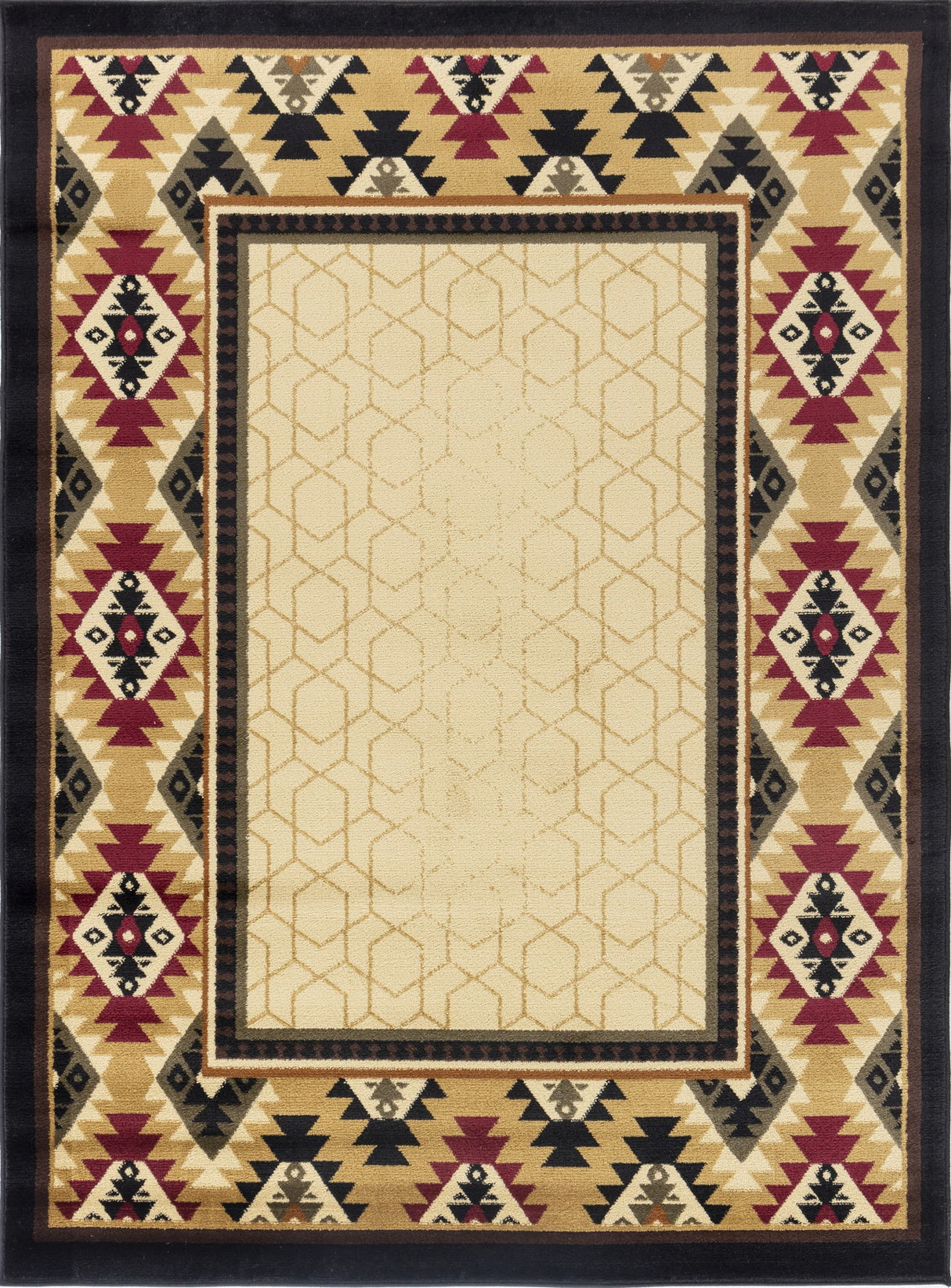 Tribes - 5'3" X 7'3" Polypropylene, Southwest Area Rug - Cream by Icona Home Decor | Bel Furniture