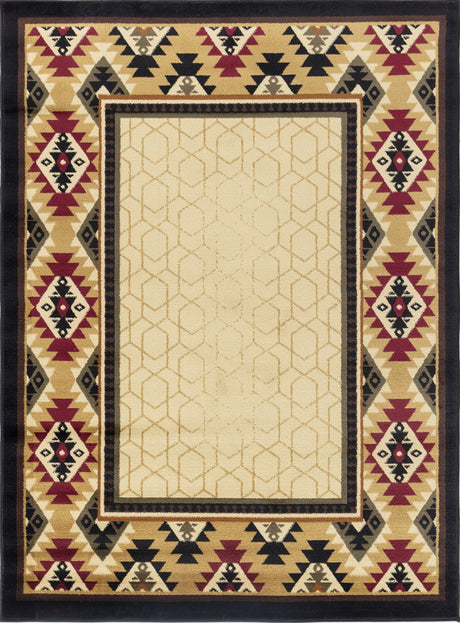 Tribes - 5'3" X 7'3" Polypropylene, Southwest Area Rug - Cream by Icona Home Decor | Bel Furniture