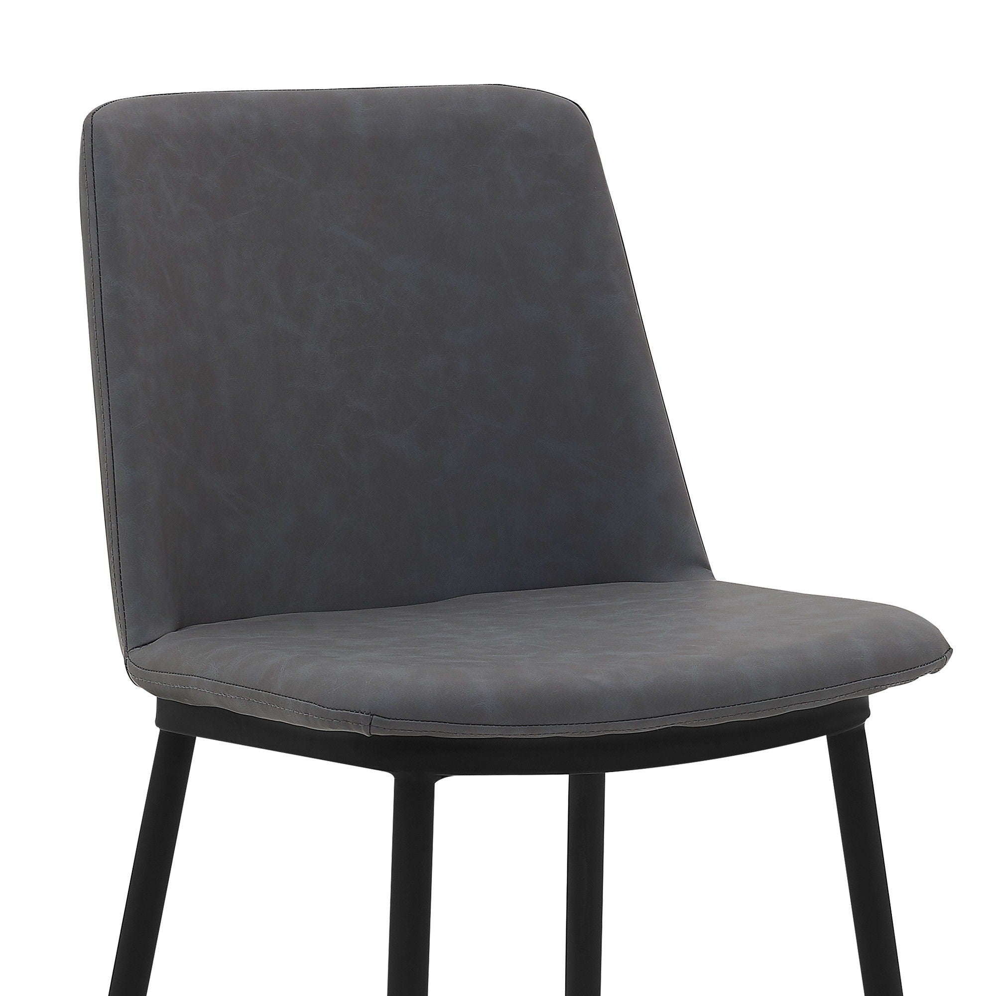 Faux Leather Counter Height Bar Chair - Gray