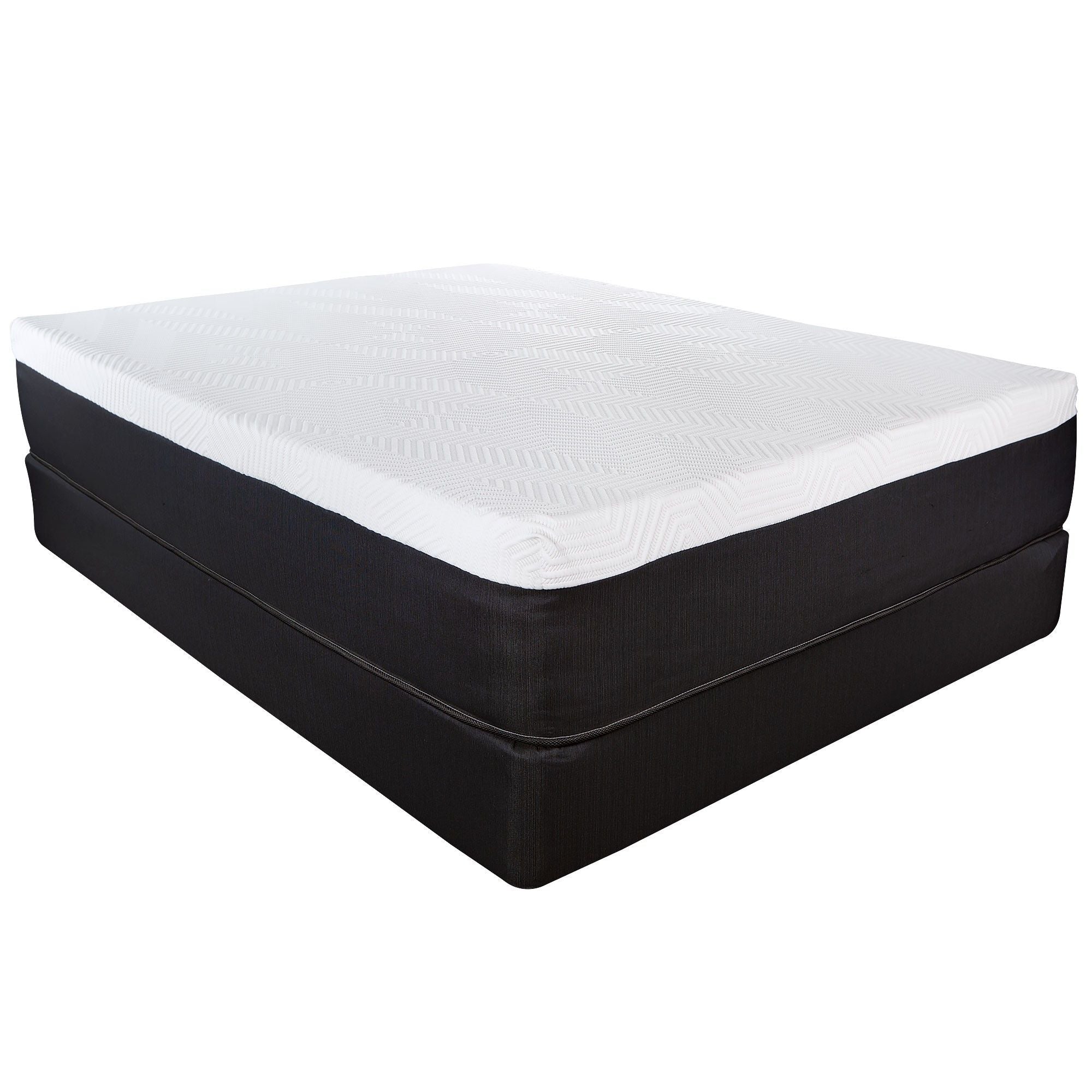 13" Queen Hybrid Lux Memory Foam And Wrapped Coil Mattress - White / Black