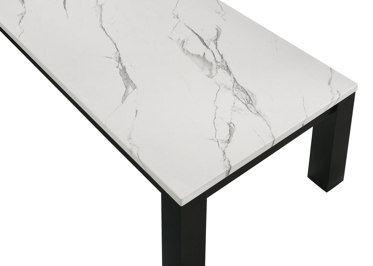 Ivy - 3 Piece Faux Marble White Cocktail Set - White / Black