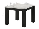Ivy - 3 Piece Faux Marble White Cocktail Set - White / Black