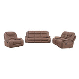 Lucius - Console Reclining Loveseat With Manual Recline - Brown