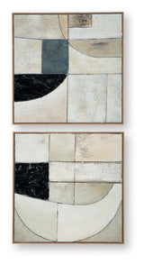 Bexlen - Wall Art Set (Set of 2) - Tan / Taupe / Black