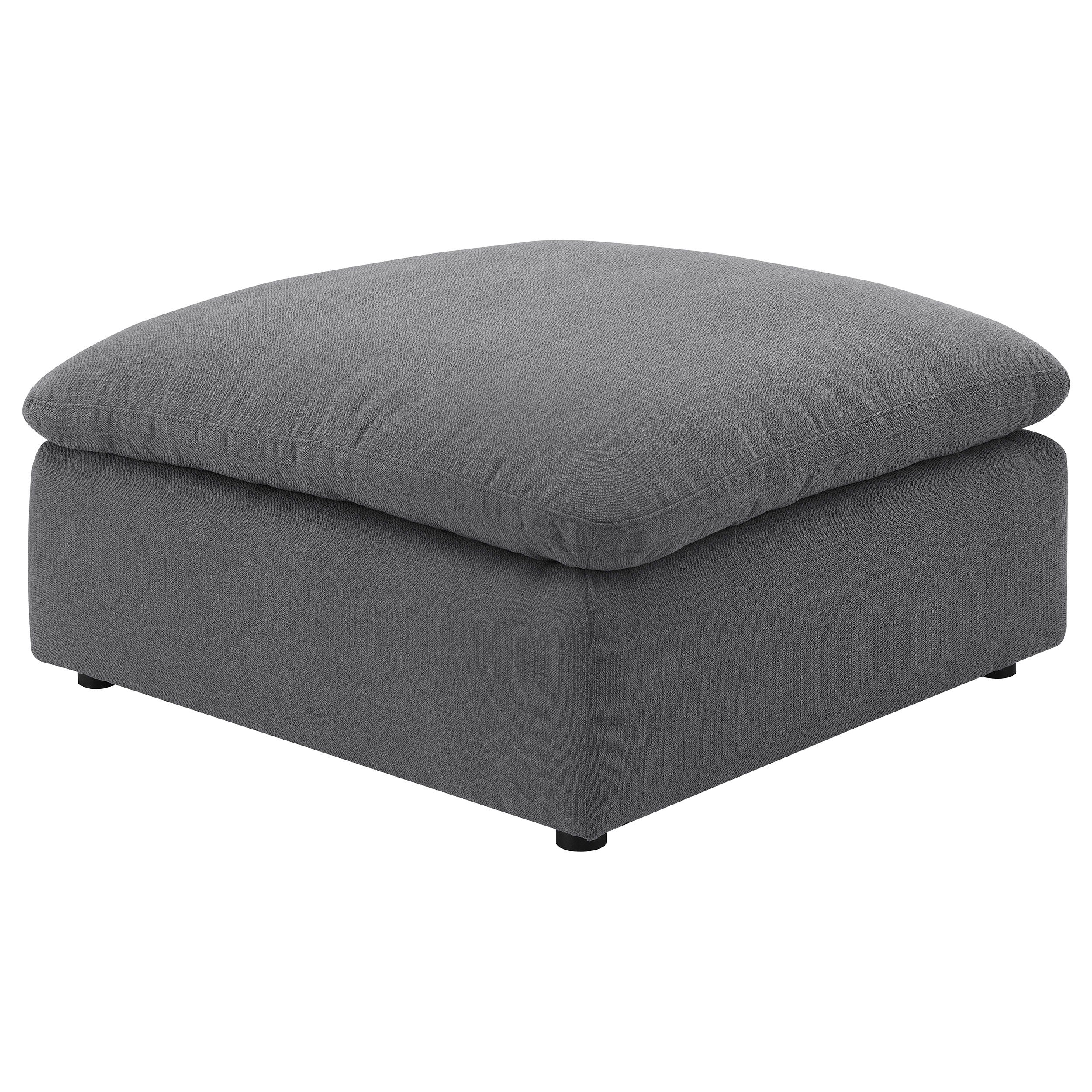 Hobson - Square Upholstered Ottoman - Charcoal