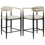 Tina - Metal Counter Height Bar Stool With Upholstered Back And Seat (Set of 2) White by Coaster Fine Furniture | Bel Furniture