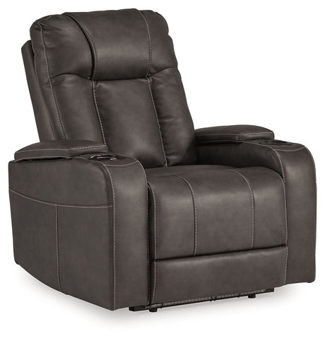 Feazada - Power Recliner With Adj Headrest Black by Signature Design by Ashley® | Bel Furniture
