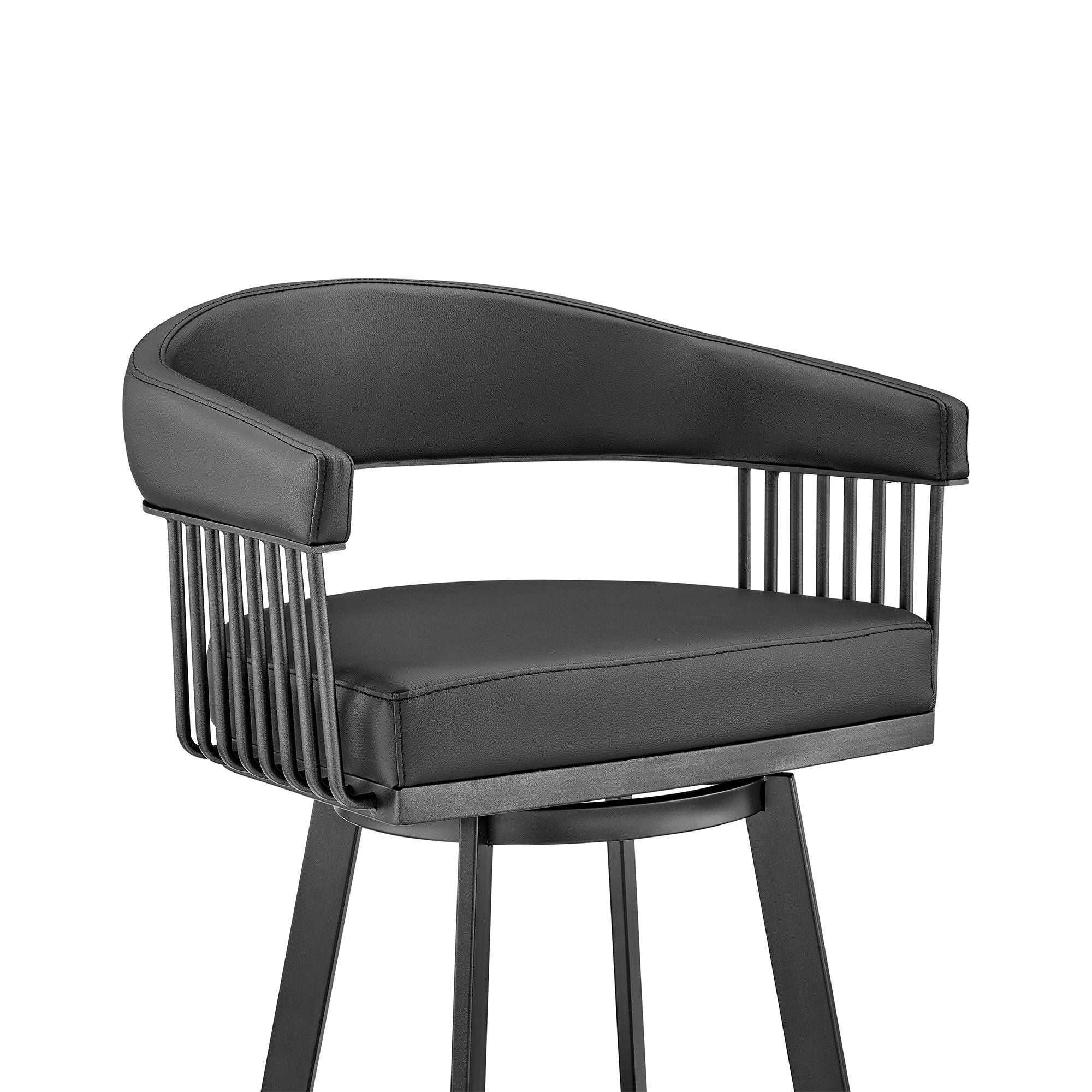 Swivel Low Back Bar Height Bar Chair - Black