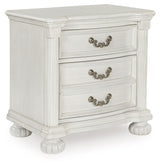 Montelaine - Antique White - Three Drawer Night Stand by Benchcraft® | Bel Furniture