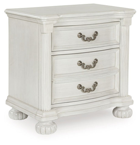 Montelaine - Antique White - Three Drawer Night Stand by Benchcraft® | Bel Furniture