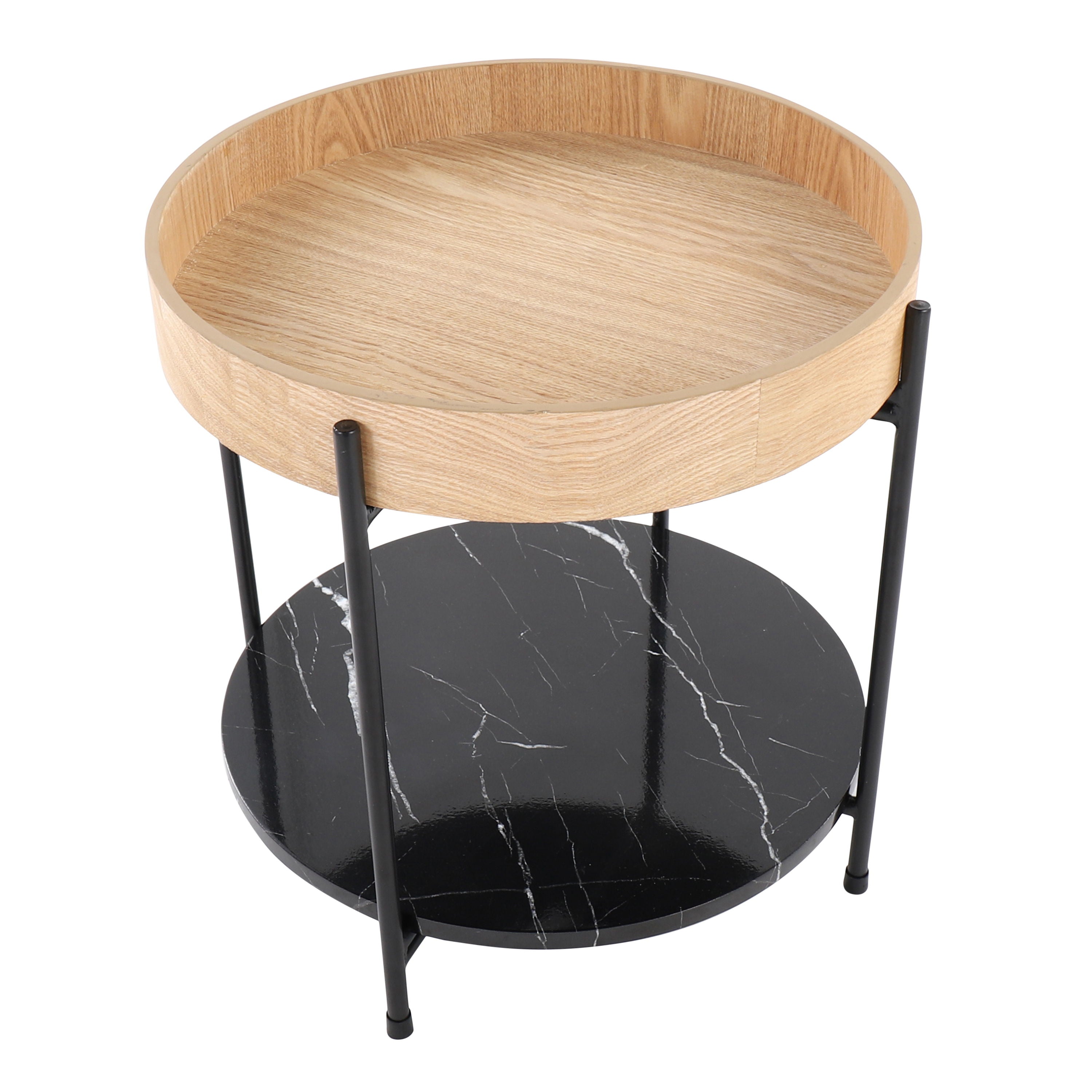 Daniella - Contemporary End Table - Black / Natural