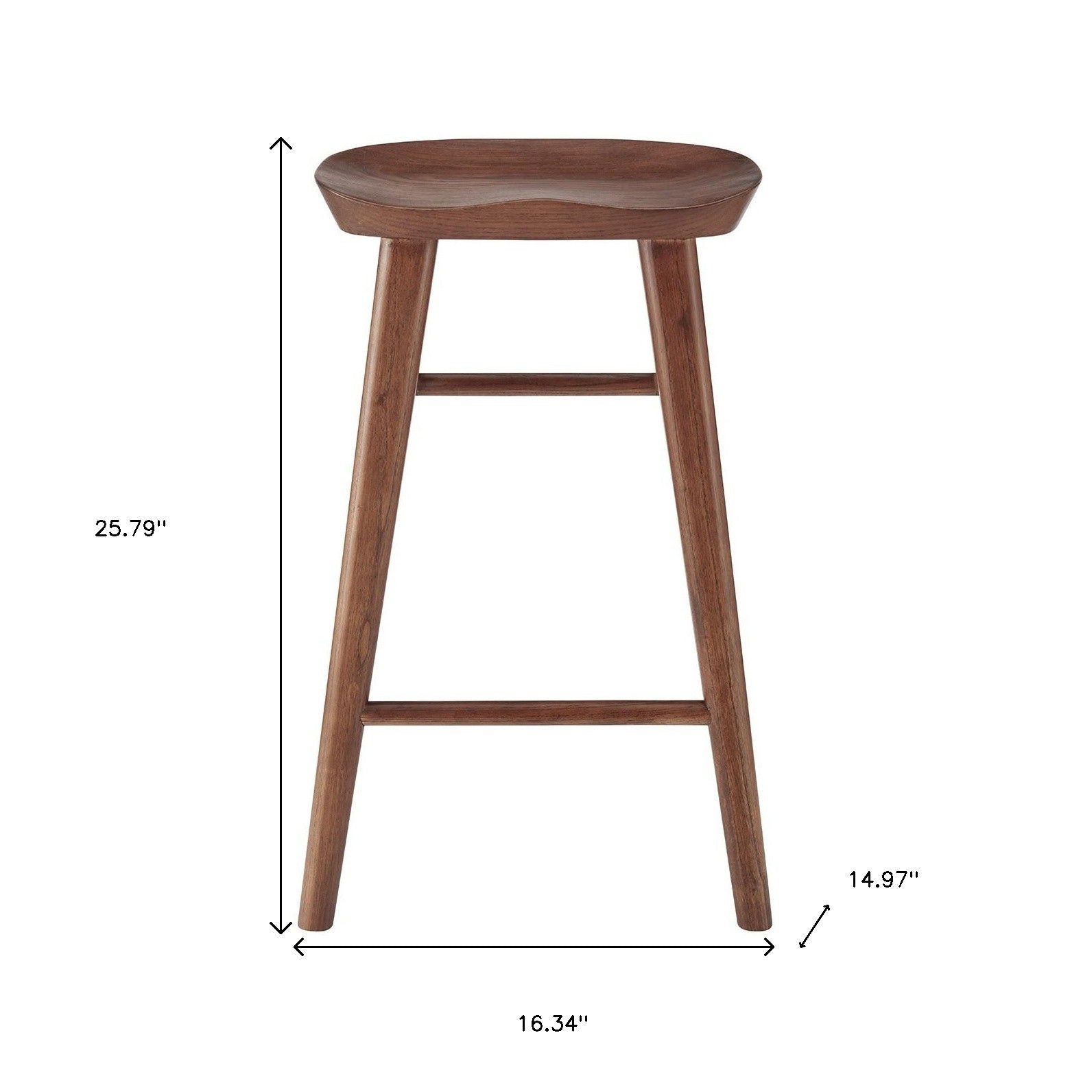 Backless Counter Height Bar Chair - Brown