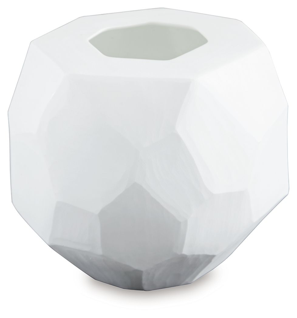 Karenton - Vase White 8''W x 8''D x 8''H by Signature Design by Ashley® | Bel Furniture