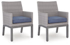 Half Moon Beach - Arm Chair With Cushion (Set of 2) - Blue / Gray