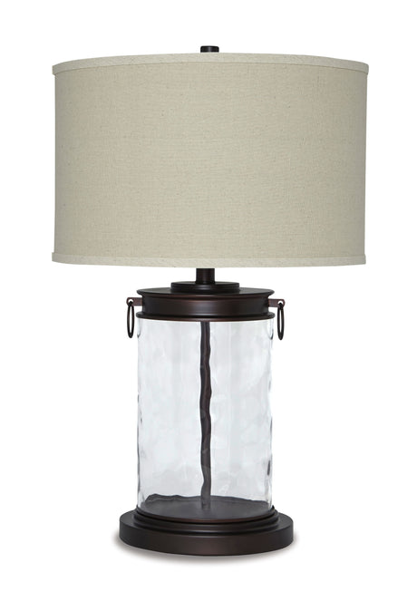 Tailynn - Clear / Bronze Finish - Glass Table Lamp by Signature Design by Ashley® | Bel Furniture