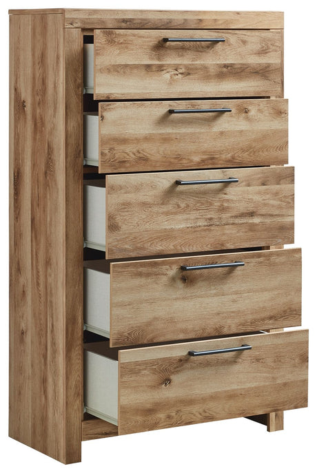 Hyanna - Tan Brown - Five Drawer Chest by Signature Design by Ashley® | Bel Furniture