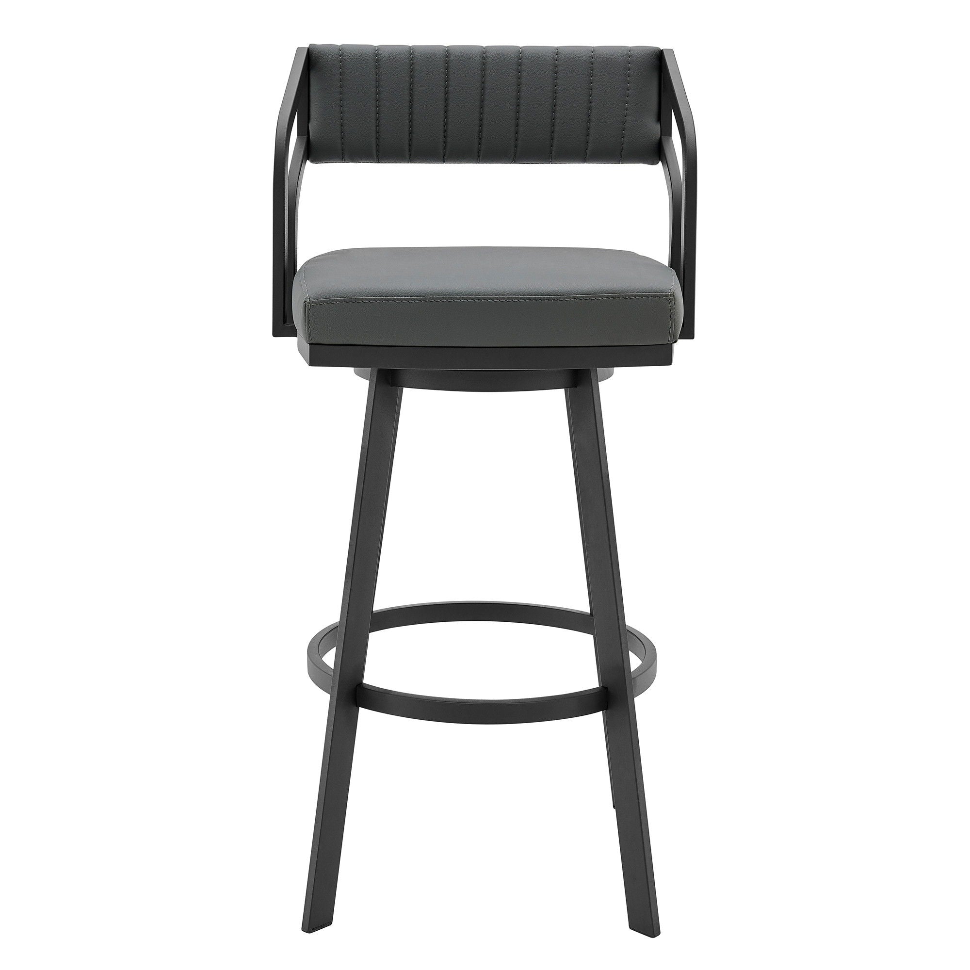 Swivel Low Back Counter Height Bar Chair - Gray / Black