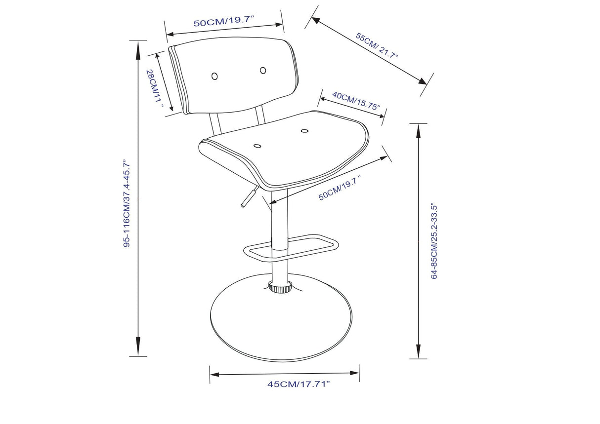Holland - Adjustable Swivel Bar Stool - Black by Simpli-Home | Bel Furniture