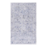 Maval - 8' X 10' Washable Area Rug - Blue / Cream