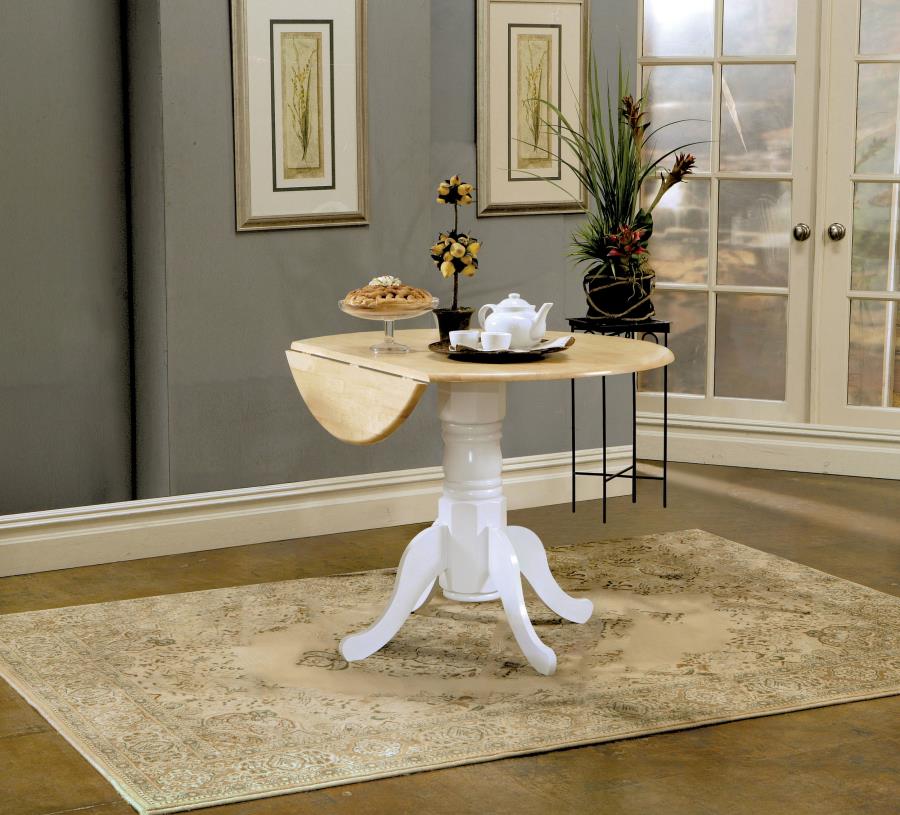 Allison - Round Drop Leaf Extension Dining Table - White