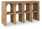 Luzmanacy - Console Sofa Table - Natural Brown